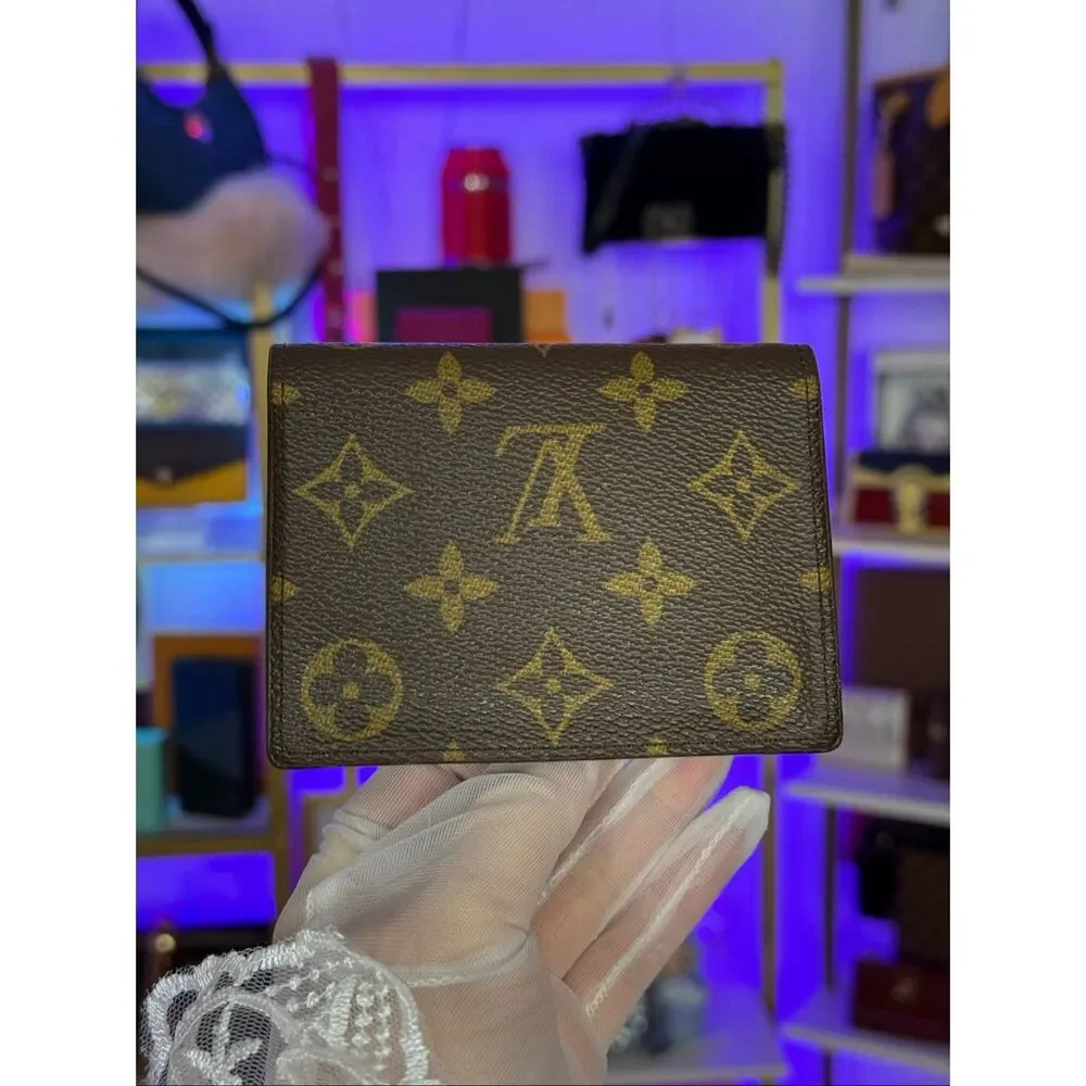 Rare Louis Vuitton Vintage Monogram Canvas Leather Card Holder/ID Wallet